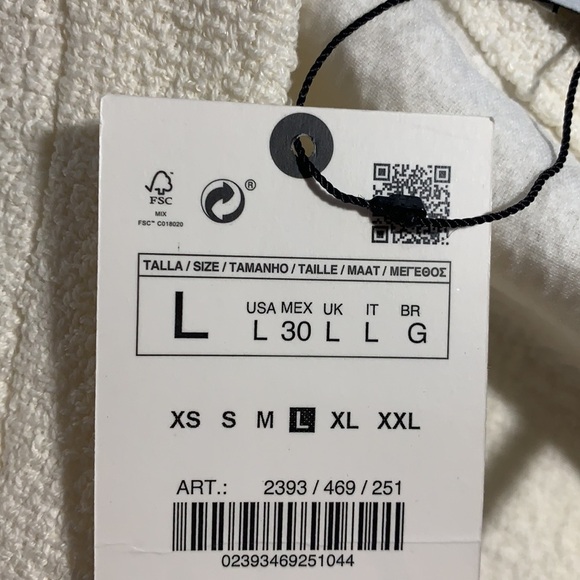 NWT. Zara Off White Textured Jacket Dress. Size L. - Picture 10 of 10